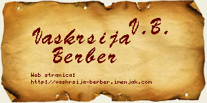 Vaskrsija Berber vizit kartica